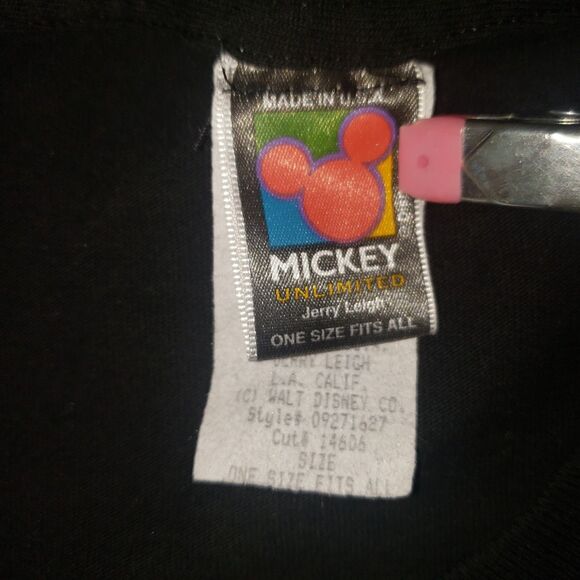 Vintage 90s Mickey Mouse Disney Black T Shirt One Size USA Made Single Stitch - Picture 5 of 7